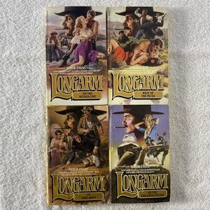 Vintage Longarm Action Western Romance Novel x4